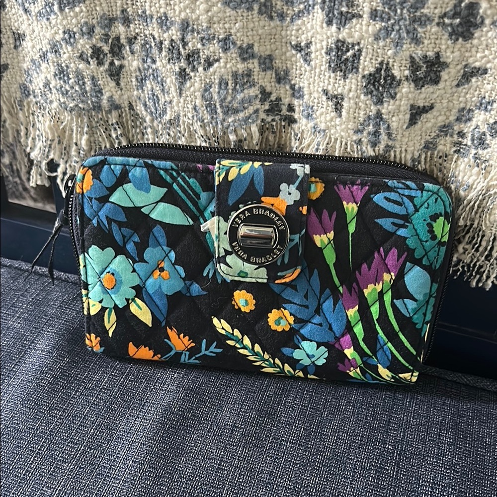 Floral Zip Wallet with Vibrant Colors